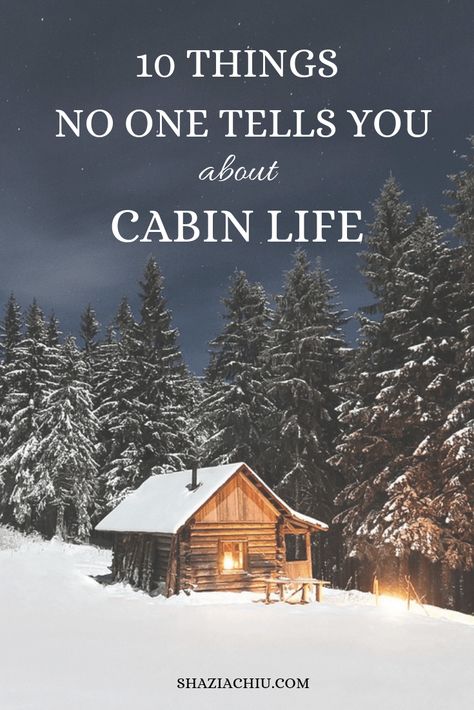 What's it really like to live in the mountains? Here are 10 things no one tells you about cabin life! Amazing Cabins In The Woods, Life Is Better At The Cabin, Cabins In The Woods Aesthetic, Alaska House Interior, How To Live In The Woods, Winter Cabins In The Woods Snow, Cabin In Woods Aesthetic, Fall Cabin Aesthetic, Cabin Room Aesthetic