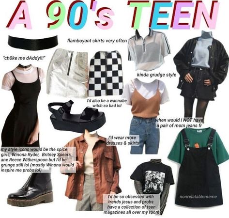 Style Année 90, Instagram Song, 90’s Outfits, Goth Outfit, 90s Inspired Outfits, Niche Memes, Makeup Tip, 90s Looks, Outfit 90s
