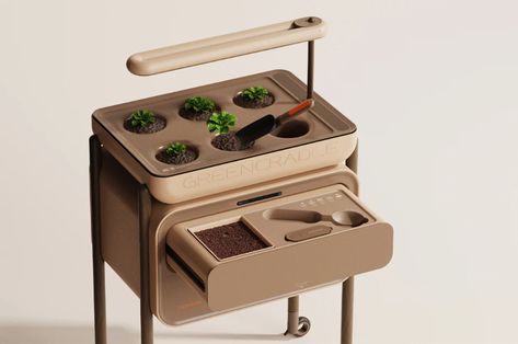 This household plant cultivator doubles as a compost bin for users to fertilize their kitchen waste - Yanko Design Hydroponic Gardening System, Modern Gardening, Household Plants, Plant Help, Kitchen Waste, Air Purifying Plants, Indoor Gardens, Plant Lighting, Wall Garden