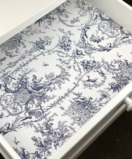 Scentennials White & Gray Vintage Toile Scented Drawer Liners | Zulily Dresser Drawer Liners, Kitchen Cabinet Liners, Kitchen Drawer Liners, Scented Drawer Liner, Toile Design, Vintage Kitchen Cabinets, Cabinet Liner, Black Toile, Dorm Organization