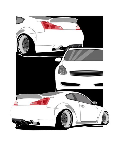 Infiniti G35 art, artwork, illustration, design. JDM style lover of Japanese cars. Great for men, women, boys, and girls. Also good for gift. After all, Japanese car culture is very popular all over the world. Japanese retro style. Japanese domestic market. JDM & Stance culture. Turbo cars for lovers of powerful and tuned cars. Coupe, Jdm Illustration, Japanese Car Culture, Infinity G35, Infiniti G35 Coupe, Jdm Imports, Tuned Cars, G35 Coupe, Jdm Stance