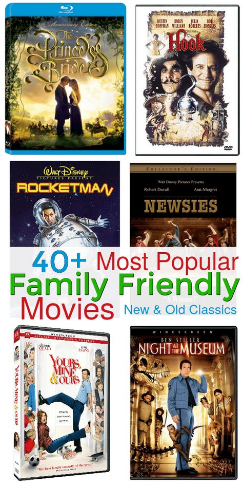 Movies For Movie Night, Movies For Family Movie Night, Old Family Movies, Classic Family Movies, Family Movie Night Themes, Family Friendly Movies, Funny Family Movies, Kid Friendly Movies, Comedy Movies List