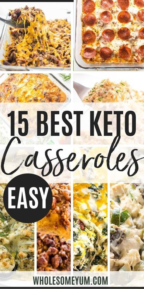 15 Best Low Carb Keto Casserole Recipes - The 15 best keto casserole recipes in one place! Plus, a full guide and tips on how to make low carb keto casseroles the whole family will love. #wholesomeyum #keto #ketocasseroles #lowcarbcasseroles #casseroles #ketorecipes #lowcarbrecipes Keto Casserole Recipes, Keto Quiche, Keto Casseroles, Comidas Keto, Keto Casserole, Low Carb Casseroles, Keto Pancakes, Recetas Keto, Low Carb Diets