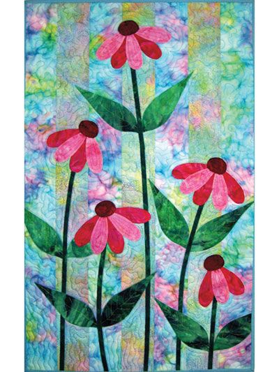 Patchwork, Botanical Quilts, Embroidery Patterns Floral, Flowers Quilt Pattern, Quilted Wall Hangings Patterns, Ideas For Embroidery, Flower Quilt Patterns, Flowers Quilt, Applique Wall Hanging