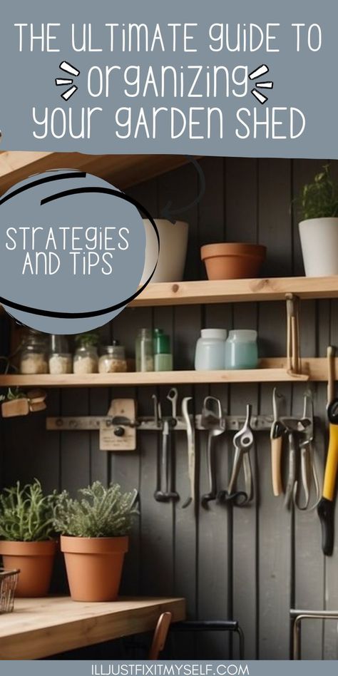 Garden shed showcasing vertical storage solutions. Organisation Ideas, Tips For Organizing, Gardening Projects, Clever Storage Solutions, Clever Storage, Garden Shed, Outdoor Projects, Organization Ideas, Like A Pro