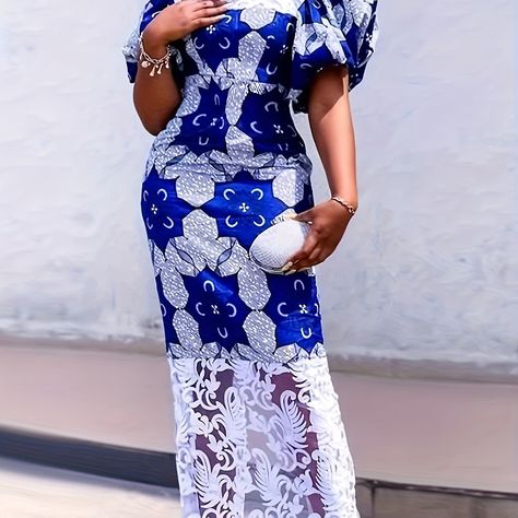 Faster shipping. Better service Women Attire, Ankara Styles For Women, Beautiful Ankara Styles, Combination Fashion, Ankara Gown, Ankara Gown Styles, Gown Styles, Ladies Wear, Luxury Printing