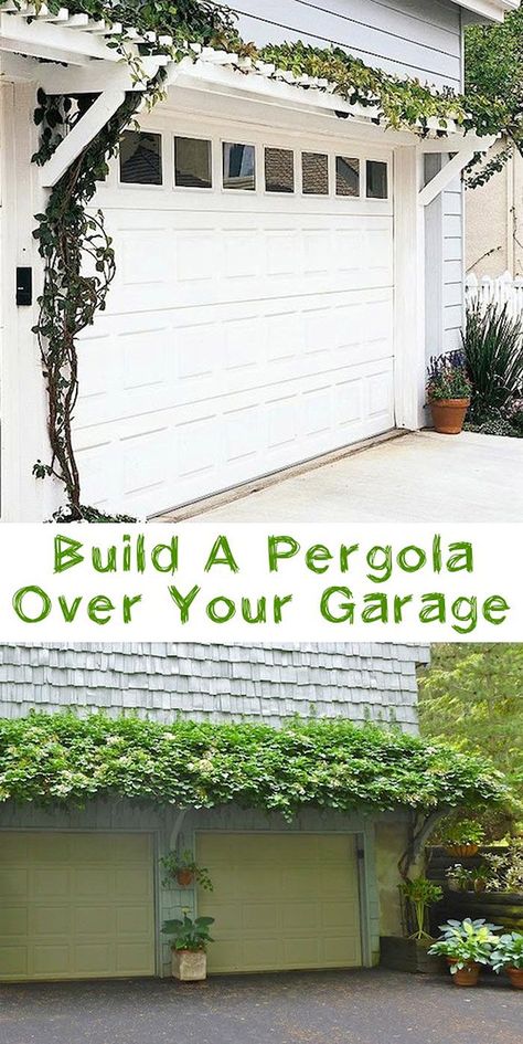 Easy Curb Appeal Ideas, Curb Appeal Ideas, Easy Diy Home Improvement, Front Yards Curb Appeal, Garage Pergola, Diy Curb Appeal, Cheap Pergola, Building A Pergola, Casa Diy