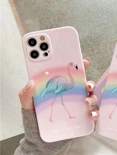 Pink    TPU Animal Phone Cases Embellished   Phone/Pad Accessories Phone Cases, Iphone, Flamingo Phone Case, Animal Phone Cases, Print Phone Case, Flamingo Print, Flamingo, Diy And Crafts, Phone Case