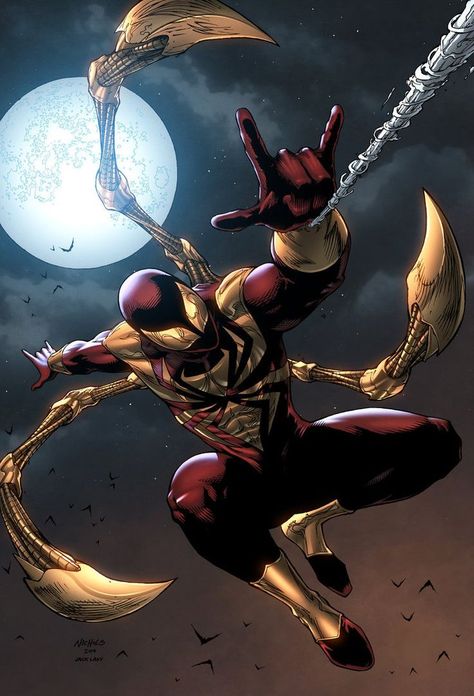 comics-station: “  (Iron Spider) By: Jack Lavy. Follow The Best Comics Artwork Blog on Tumblr ” Comic Art, Digital Art, Marvel, Homecoming, Iron Spider, Spiderman Homecoming, Color Ink, Gold Red, Spiderman