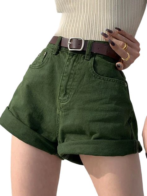 Aesthetic Shorts - Shoptery Fairycore Shorts, Shorts Reference, Cottagecore Shorts, Green Summer Outfit, Leaf Shorts, Green Shorts Outfit, Short Aesthetic, Grunge Shorts, Shorts Aesthetic