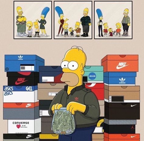 Sneaker Head Wallpaper, Προϊόντα Apple, Simpson Art, Simpson Wallpaper Iphone, Dope Cartoons, Trill Art, Sneakers Wallpaper, Hype Wallpaper, Simpsons Art