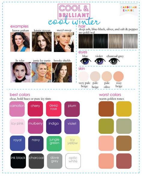 Winter Skin Tone, Cool Winter Color Palette, Clear Winter, Winter Typ, Winter Color Palette, Cool Skin Tone, True Winter, Cool Winter, Summer Color Palette