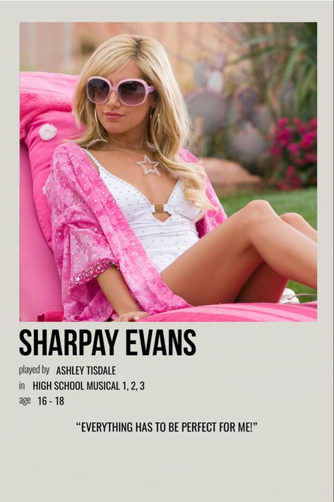 Pink Movie Characters, Female Movie Icons, Sharpay Evans Poster, Sharpay Evans Icons, Iconic Female Movie Characters, Female Movie Characters, High School Movies, Sharpay Evans, Movie Character Posters