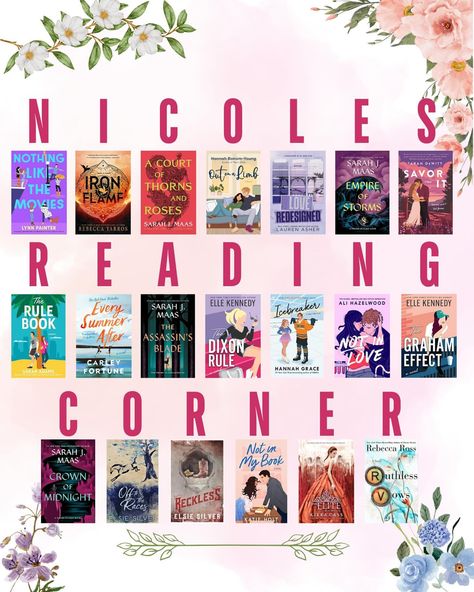 📚Bookstagram Handle Challenge📚 I’m loving this trend! Hope I’m not too late 😂. I had some difficulties finding enough book titles that start with an “N” and “E”. The books I chose are a mix of my favorites and ones I want to read. N - Nothing Like the Movies by Lynn Painter I - Iron Flame by Rebecca Yarros C - A Court of Thorns and Roses by Sarah J Maas O - Out on a Limb by Hannah Bonam-Young L - Love Redesigned by Lauren Asher E - Empire of Storms by Sarah J Maas S - Savor it by Tarah DeWi... Nothing Like The Movies, Lynn Painter, Iron Flame, Rebecca Yarros, Lauren Asher, Out On A Limb, Empire Of Storms, Book Titles, Court Of Thorns And Roses