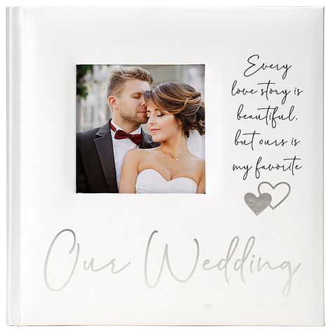 Malden International Designs Inc. Malden "our Wedding" 160-Photo Album In White - Keep a remembrance of all the special moments of your big day with the Malden "Our Wedding" Album. The beautiful, hardcover album features a center cut-out for a favorite photo on the front cover. Holds 160 photos. Wedding Photo Album Cover Design, Wedding Photo Album Cover, Album Quotes, Wedding Album Design Layout, Album Design Layout, Wedding Album Cover Design, Wedding Photography Album Design, Wedding Layouts, Wedding Album Layout