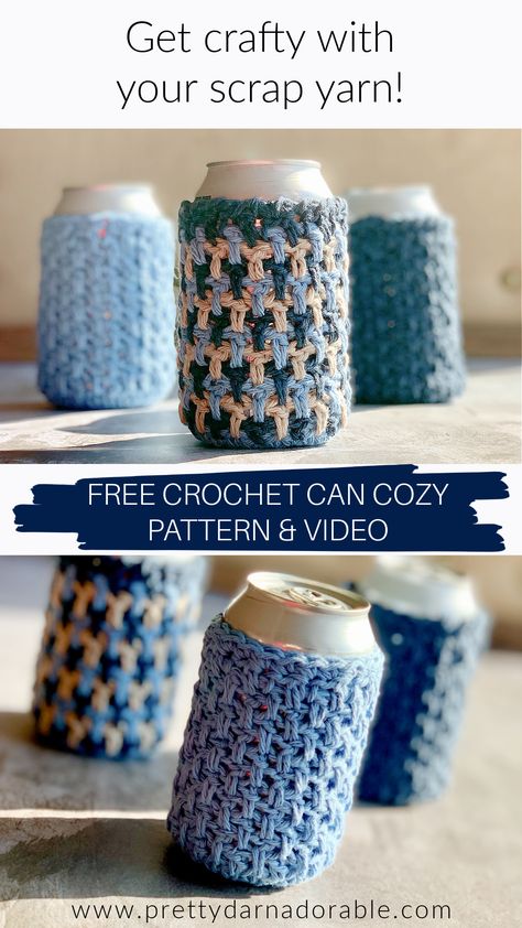 Patchwork, Amigurumi Patterns, Can Cozy Crochet, Crochet Can Cozy, Koozie Pattern, Crochet Koozie, Cup Cozy Crochet Pattern, Crochet Projects To Sell, Mug Cover