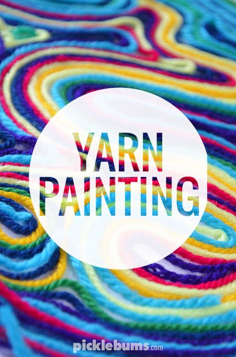 Would you like to paint without using any paint? Try yarn painting! Process Art, Elementary Art, Yarn Painting, Art Activities For Kids, Jeans Diy, Camping Crafts, Camping Art, Dollar Store Crafts, Preschool Art