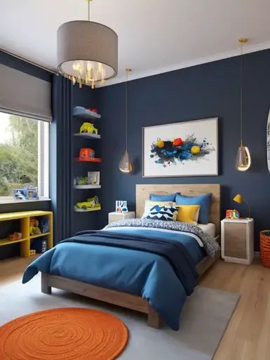 Beautiful 12 Years Old Boy Bedroom Ideas On Pinterest Bed Area Ideas, Boys Room Colors, Small Boys Bedrooms, Big Boy Bed, Boy Bedroom Ideas, Blue Kids Room, Blue Boys Bedroom