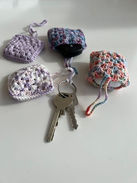 Crochet Case + Pouch : Two in One! Crochet Makeup Holder, Crochet Key Fob Holder, Key Pouch Crochet, Headphones Case Crochet, Crochet Key Pouch, Crochet Bag Charm Pouch, Crochet Headphone Pouch, Airpods Crochet Case, Small Pouch Crochet