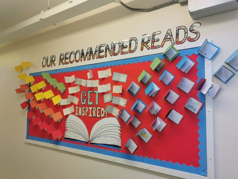 Recommended reads display board. Reading, library, book review, accelerated reading etc. Library Book Review Displays, Year 6 Reading Display, Book Review Display, Reading For Pleasure Display, Book Recommendations Display, Accelerated Reader Display, Library Contests, Reading Contest, Accelerated Reading