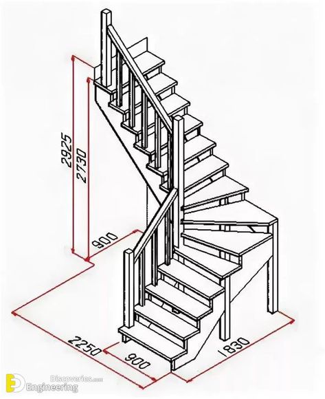 All Information You Need To Design Any Type Of Stair  - Engineering Discoveries Small Space Staircase, درج السلم, Asma Kat, Stair Plan, Detail Arsitektur, Types Of Stairs, Staircase Design Modern, Tiny House Stairs, Stairs Design Interior