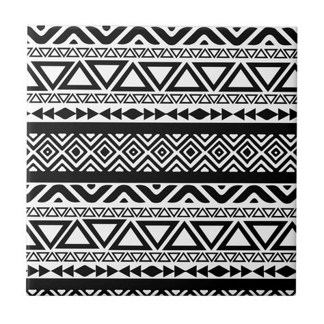 This trendy geometric pattern features a monochromatic black and white bold Aztec, tribal print. This would be a great gift for the woman in your life. Aztec Fabric Pattern, Geometric Black And White Pattern, Aztec Pattern Tattoo, Rishikesh Wedding, Etnic Pattern, Monochromatic Black And White, Cricut Corner, Cow Skull Art, Japan Icon