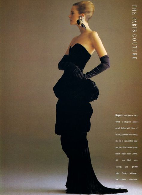 Cecilia Chancellor wears Emmanuel Ungaro in British Vogue, October 1988. Vogue Editorial, British Vogue Editorial, 90s Vogue Editorial, Cecilia Chancellor, Dorothy Dandridge, Runway Fashion Couture, 90s Runway Fashion, Paris Couture, Looks Party