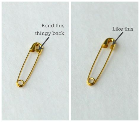 Make a cool, edgy bracelet in a few minutes, just from safety pins. Wearing A Safety Pin Meaning, Diy Safety Pin Brooch, Safety Pin Ring Diy, Pin With Beads, Backpack Safety Pin Charms, Safety Pin Ideas, Things To Do With Safety Pins, Safety Pin Bracelet Diy, Safety Pin Earrings Diy