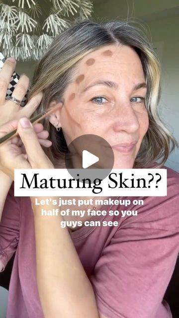 Natural Ingredient Makeup, Natural Wedding Makeup For Older Women, How To Blend Foundation With Brush, Apply Makeup For Older Women, Where To Put Powder On Face, Makeup Contouring For Older Women, Natural Makeup For 50 Year Old, Natural Looking Makeup For Women Over 50, How To Do Professional Makeup