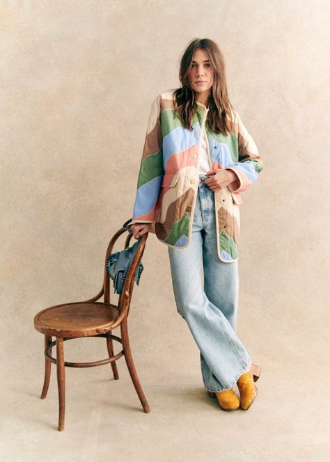 Jaco, Star Outfit, Oversized Quilt, Denim Suit, 70’s Fashion, Quilt Jacket, Knitwear Dress, Knitwear Tops, Summer Jacket