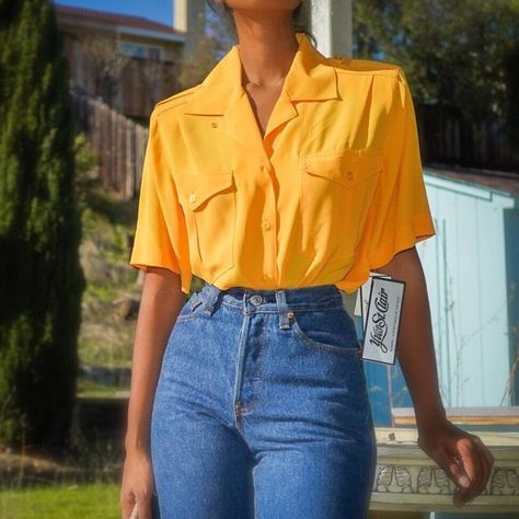 Hi Loves ! This book is dedicated to all of my WOC marvel fans ! So t… #fanfiction #Fanfiction #amreading #books #wattpad Button Down Tops For Women, Retro Outfit Inspiration, Colorful 90s Fashion, Button Up T Shirt Outfit, 80s Summer Outfits Vintage, Fun Outfits Aesthetic, Masc Fashion Women, Thrifted Outfits Summer, 80s Fashion For Women