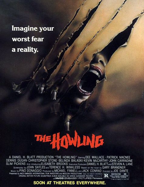 The Howling 1981, Christopher Stone, Dee Wallace, Patrick Macnee, 80s Movie Posters, John Carradine, The Howling, Horror Posters, Movie Posters Design