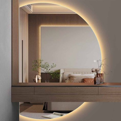 PRICES MAY VARY. -Exquisite bathroom mirror is stylish and beautiful, just hang it on any wall space to instantly enhance the look of your space. -Smart touch switch. The light color and brightness of the bathroom LED wall mirror is adjustable and controlled by the touch of a button. -High definition imaging copper-free silver mirror, less oxidation and more clarity, water resistant reaction, no deformation and more durability. -Mirror is polished at high temperature, two-way grinding edge, smoo Led Wall Mirror, Backlit Bathroom Mirror, Bathroom Led, Hall Mirrors, Bubble Wall, Backlit Mirror, Lighted Wall Mirror, Bath Mirror, Smart Mirror