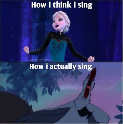 I think i have a voice like an angel apparently she doesn't think so. Five year olds these days I tell you. Disney Quotes, Frozen Memes, Mormon Memes, Funny Disney Memes, Funny Disney Jokes, Disney Jokes, Disney Memes, Komik Internet Fenomenleri, Disney Films