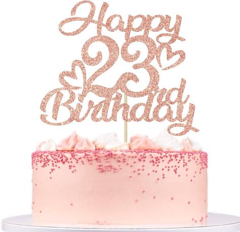 Amazon.com: Unoggsor Rose Gold Glitter Happy 23rd Birthday Cake Topper - Hello 23, Cheers to 23 Years, 23 & Fabulous, 23rd Birthday/Anniversary Party Decorations : Grocery & Gourmet Food 23rd Birthday Cake, Happy 23rd Birthday, Anniversary Party Decorations, 23rd Birthday, Birthday Cake Topper, Rose Gold Glitter, Anniversary Party, Birthday Anniversary, Gold Glitter