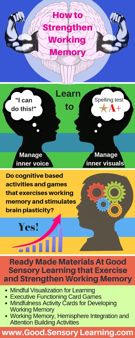 How to Strengthen Working Memory: Fun Free Activities - Come learn how to exercise working memory! Memory Recall Activities, Working Memory Activities, Study Reminder, Concentration Exercises, Learning Specialist, Executive Functioning Strategies, Multisensory Learning, Educational Therapy, Memory Training