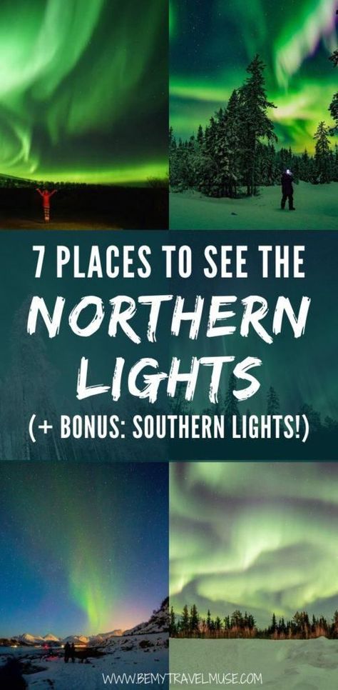 Where are the best places around the world to see the northern lights? Here are 7 amazing spots (plus tips on other things to do and where to stay in the area), and a bonus list of southern lights to help you plan the best, bucket list trip! #NorthernLights Northern Lights Finland, Sun Activity, Northern Lights Photography, Northen Lights, Best Bucket List, Southern Lights, The Aurora Borealis, Aurora Borealis Northern Lights, See The Northern Lights