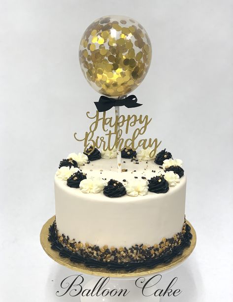 Black White And Gold Smash Cake, Black White And Gold 40th Birthday Cake, Black White And Gold Cake Ideas, Black Gold White Cake Birthday, Black Fondant Cake With Gold, Black Gold And Silver Birthday Cake, Black White Gold Cake For Men, Black And Gold 80th Birthday Cake, White Cake With Black And Gold Accents