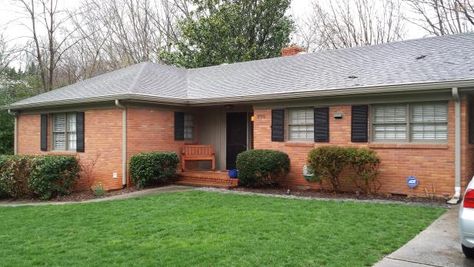 This Midcentury Ranch Renovation Will Blow Your Mind | HGTV Mid Century Brick Fireplace, Red Brick Ranch Exterior, Mid Century Ranch Remodel, 1960s Ranch House Exterior, Ranch Style Homes Exterior, Modern Ranch Exterior, Ranch Style Home Remodel, Style Homes Exterior, Modern Ranch Style Homes