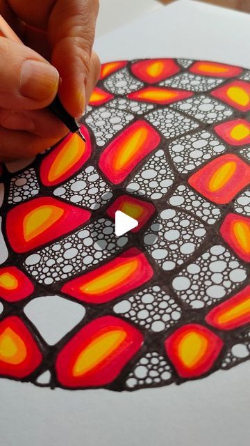 Mandalas, Zentangles, Doodles | Today's drawing ☺, would you try? | Instagram Mandalas, Zentangle Patterns Step By Step Flowers, Zentangle Patterns Step By Step, Zentangle Kunst, Mandala Sketch, Tbt Instagram, Ink Pen Art, Zen Doodle Art, Zen Tangle