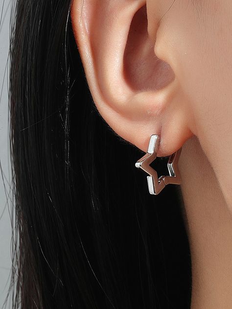 Star Design EarringsI discovered amazing products on SHEIN.com, come check them out! Earrings Outfit, Jewelry Accessories Ideas, Alloy Earrings, Star Earrings Stud, Men Earrings, Design Earrings, Star Design, Watches Women Fashion, Accessories Earrings
