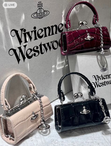 Vivienne Westwood FW23 orb bag pink red and black Tas Lv, Vivienne Westwood Bags, Vivienne Westwood Jewellery, Luxury Bags Collection, Music On Spotify, Tas Fashion, Girly Bags, Fancy Bags, Bags Designer Fashion