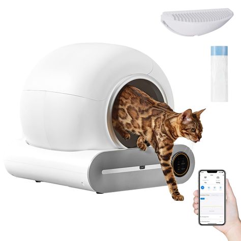 (Sponsored) Self-Cleaning Cat Litter Box, Litter Box with Infrared Detector and Weight Sensors, Automatic Cat Litter Box with Odor Removal, 65L+9L Large Capacity,Self Cleaning Litter Box for Multiple Cats #self-cleaningcatlitterbox Cleaning Schedules, Short Legged Cats, Automatic Cat Litter, Litter Tracking, Self Cleaning Litter Box, Cleaning Litter Box, Cat Litter Tray, Modern Cat Tree, Cat Toilet