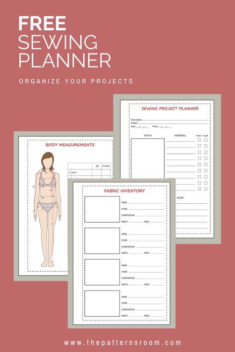 Measurement Form For Sewing, Organisation, Sewing Project Journal, Fabric Inventory Printable, Sewing Project Planner Template, Sewing Project Template, Sewing Project Planner Free Printable, Sewing Measurements Chart Free Printable, Sewing Planner Printable Free