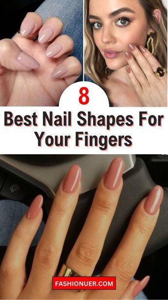 Find the perfect nail shape for your style with our guide to the 8 best nail shapes. From almond to coffin, these flattering shapes will enhance your manicure and complement your fingers beautifully. #NailShapes #ManicureTips #NailCare #NailStyling #BeautyTips Manicure Shapes Short Nails, What Your Nails Say About You, Best Nails For Short Fingers, Almond Nails Length, Natural Nail Shape Ideas, Best Nail Shape For Wide Nail Beds, Shapes Of Acrylic Nails, Nail Shapes For Hand Types, Wide Nails Bed Shape