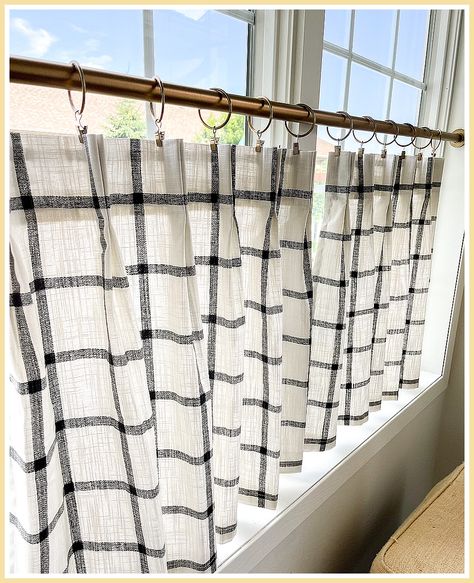 Winter Kitchen Curtains - My Gosh! I love it - Visit to See More TODAY! Bathroom Curtains Window, Window Treatments Farmhouse, Cafe Curtains Kitchen, Kitchen Cafe Curtains, Drapery Hooks, Curtains Bathroom, Above Sink, Curtains Kitchen, Kitchen Window Curtains