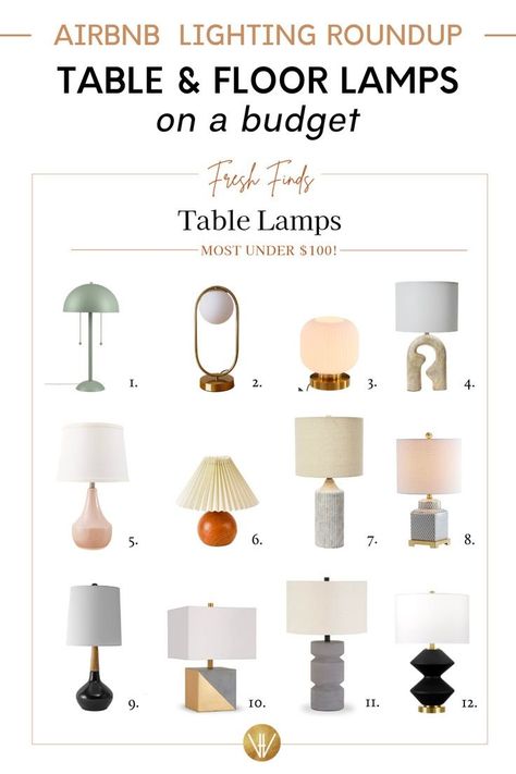 You need lamps in your Airbnb, full stop. Lots of Airbnbs have a decided lack of table lamps, which is a shame because no one likes a dark vacation rental. Luckily, I’ve found some cool table lamps that won’t break the bank. The easiest way to improve your airbnb lighting (and style) is to pick up some of these cheap and chic lamps. These lamps are not only functional, they are a great addition to your Airbnb room decor. Tiny Table Lamp, Airbnb Room, Cool Table Lamps, Three Light Floor Lamp, Tiny Lamp, Rental Decorating Tips, Stylish Room Decor, Globe Floor Lamp, Cube Lamps