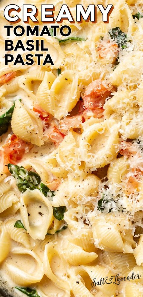 Basil Tomato Pasta, Creamy Tomato Basil Pasta, Fettucine Alfredo, Tomato Basil Pasta, Meatless Meal, Summer Dinners, Basil Pasta, Pasta Dinners, Pasta Dinner Recipes