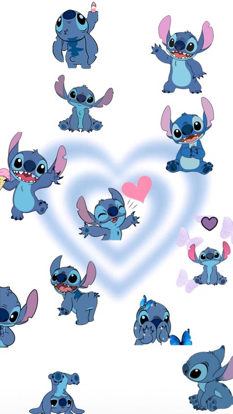 Stitch Aesthetic, Butterfly Tattoo Stencil, Lilo And Stitch Drawings, Lilo Et Stitch, Lilo Y Stitch, Stitch Drawing, Stitch And Angel, Simple Background Images, Cartoon Wallpaper Iphone