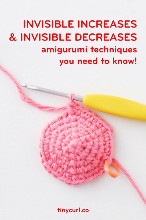 Amigurumi Patterns, Decrease Crochet, Invisible Decrease Crochet, Invisible Decrease, Tiny Curls, Afghan Stitch, Hello Kitty Crochet, Single Crochet Decrease, Crochet Hack